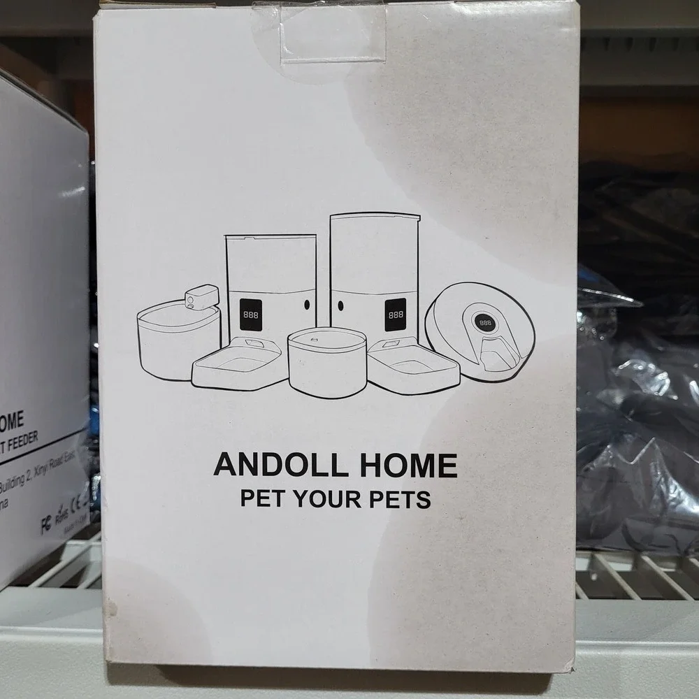 Andoll Home Automatic Pet Feeder White FT-7-A Programmable Digital Timer Cat Dog